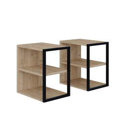 Hanah Home Echo - Conjunto de mesas auxiliares Roble zafiro